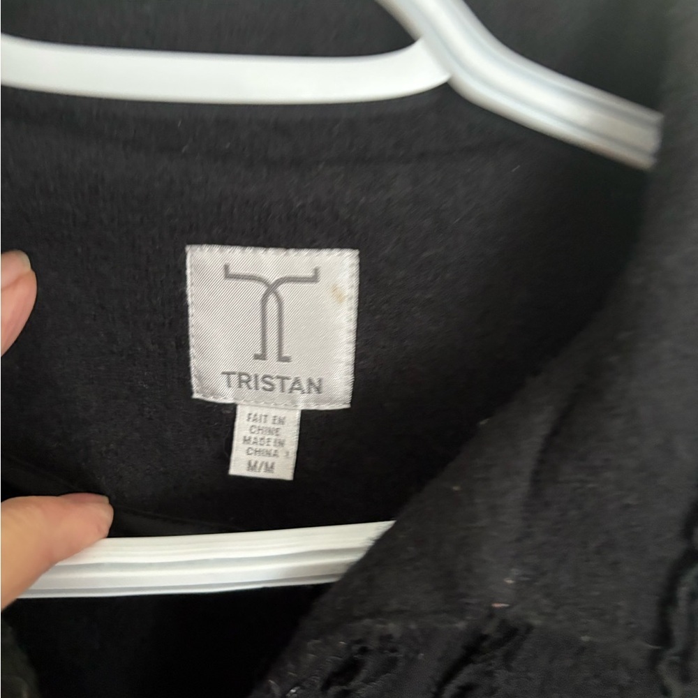 Tristan Black Ruffle Trim Tie-Front Cardigan - Picture 7 of 8